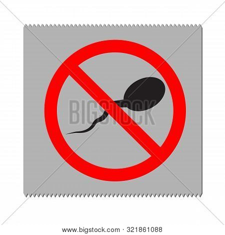 Spermicide Condom Icon On White Background. Flat Style. Spermicide Condom Icon For Your Web Site Des