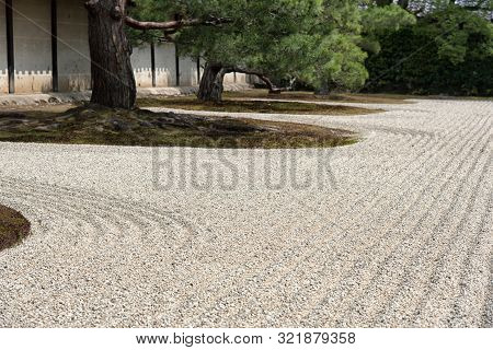 Zen Garden Of The Tenryu-ji Temple, Kyoto, Japan
