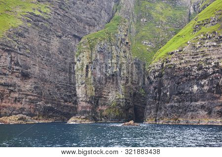 Faroe Islands Sea Cliffs In Vestmanna Area. Streimoy Island, Denmark