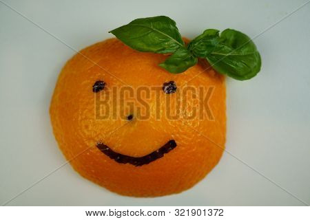 Smiling Emotions, Orange Fruit Smile. Good Orange. Fun Orange