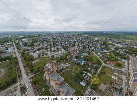 Sukhoy Log City. Aerial, Summer, Cloudy Day