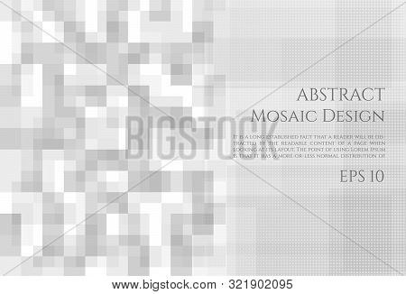 Mosaic Background Abstract Design Art Style With Space For Your Text. Vector Illustration