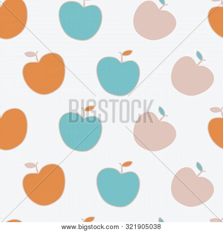 Fun Apple Seamless Pattern In Unique Colors