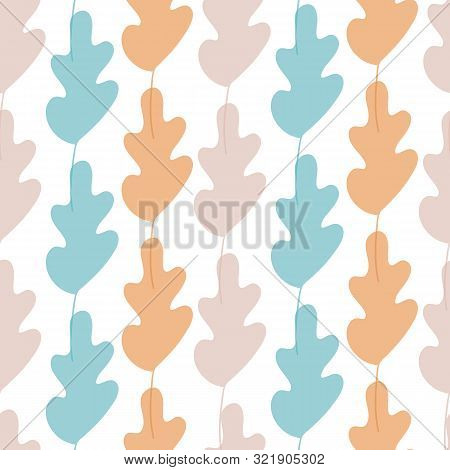 Leaf Pattern In Modern Fall Colors, Seamless Vector Pattern
