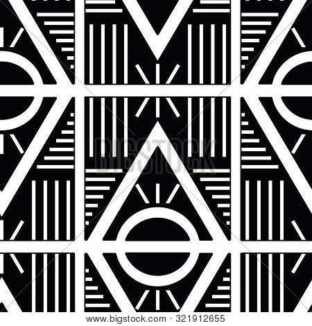 Modern Tribal Geometric Design, Vector Seamless Pattern