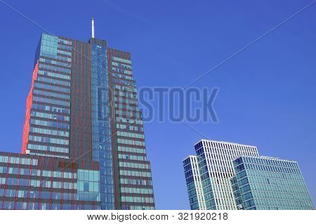 Almere Stad, The Netherlands - September 1, 2019: World Trade Center Almere  And Plaza Hotel Almere 