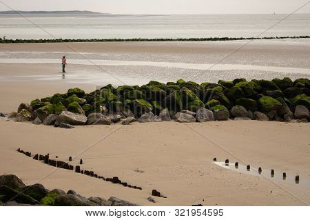 Walk Alone By The Sea In Winter