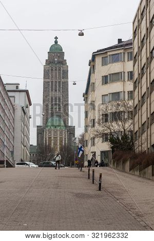 Helsinki, Finland- 28 February 2015: View Of The Kallio Church, Lutheran Church In The Kallio Distri