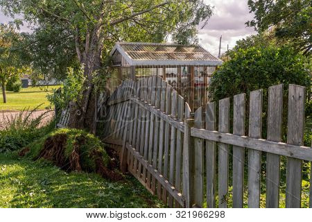 Damage to residential property from Hurricane Dorian.