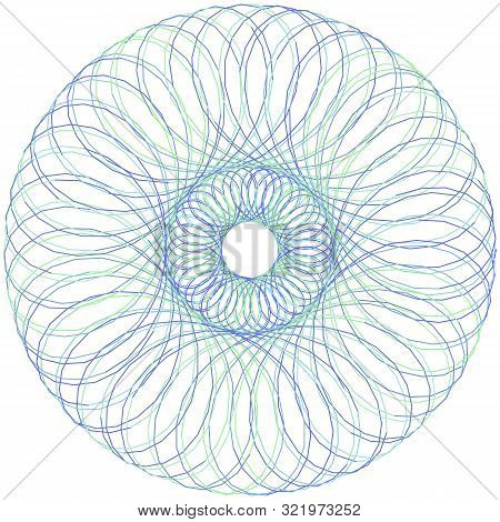 Spirograph Pattern Element. Rosette Spirographic Of Thin Lines Useful For Certificate, Diploma, Offi