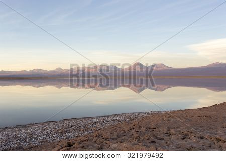 Reflection At Sunset In Laguna Chaxa