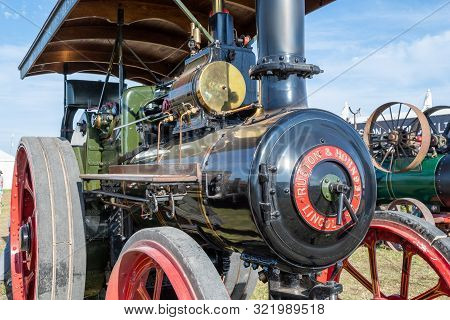 Blandford Forum.dorset.united Kingdom.august 24th 2019.close Up Of A Ruston And Hornsby Traction Eng