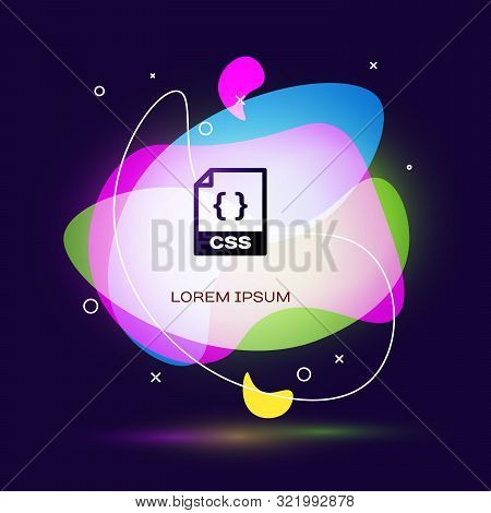 Black Css File Document. Download Css Button Icon Isolated On Dark Blue Background. Css File Symbol.
