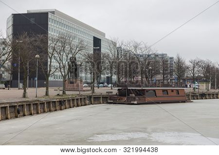 Helsinki, Finland- 28 February 2015: View Of The Monument Peace Of The World, Maailman Rauha At Haka