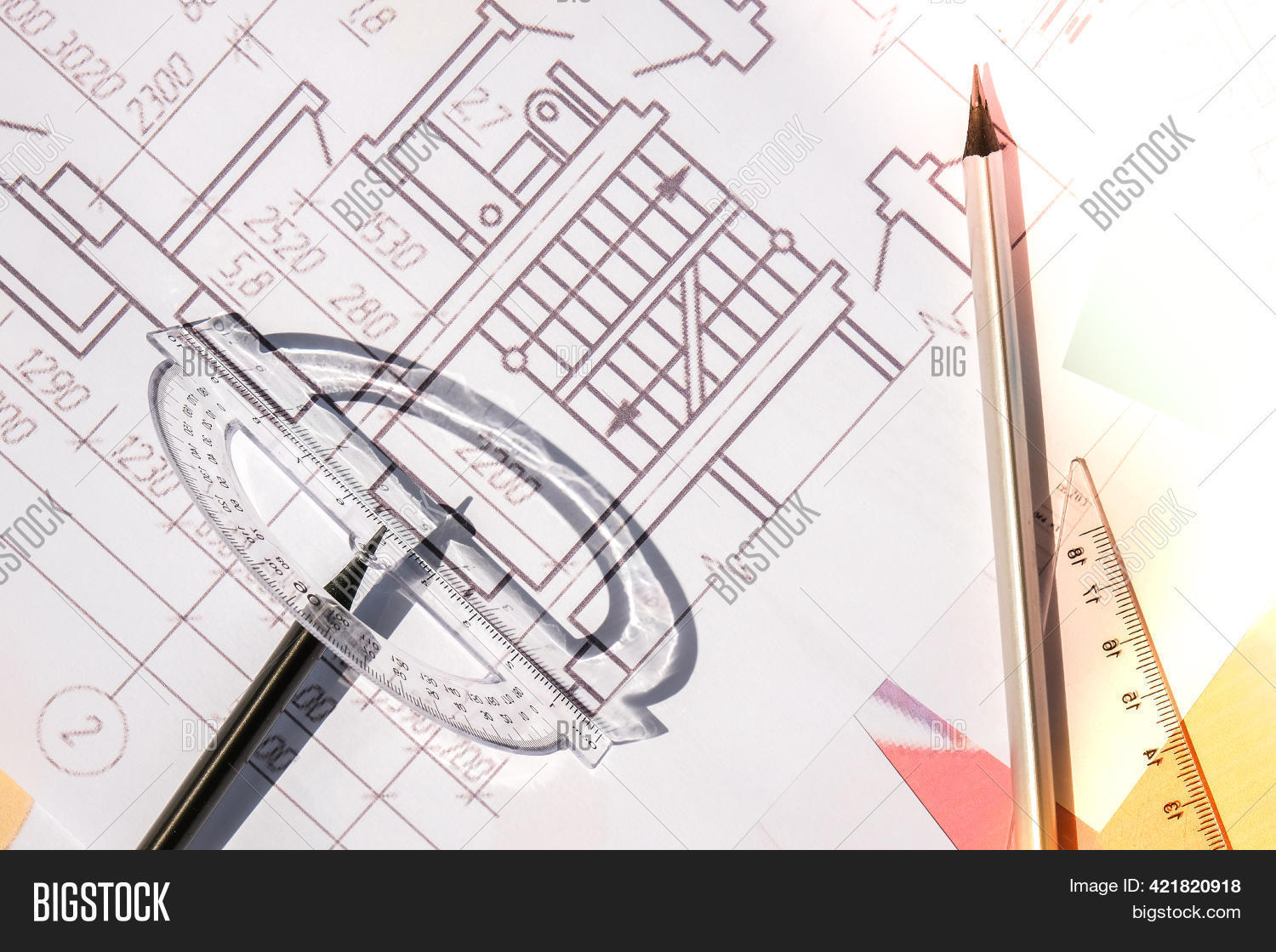 Protractor Project Pencil Protractor. Image & Photo (Free Trial) | Bigstock