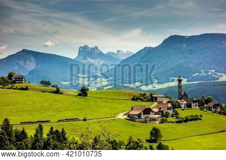 Renon Aka Ritten Village Near Bolzano In Dolomites Mountains Of Northern Italy