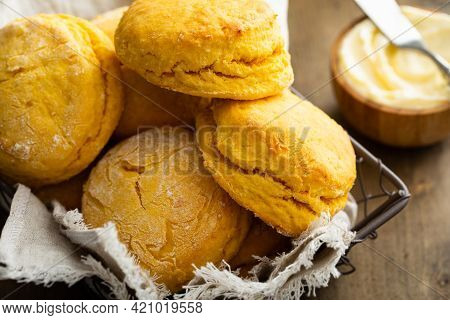 Sweet Potato Buttermilk Biscuits Homemade For Breakfast