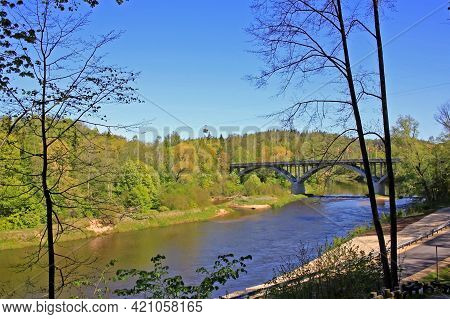 Sigulda, Latvia - 23 May 2020: Spring In Sigulda. Sigulda Is Located 53 Kilometers From The Capital 