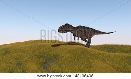 Majungasaurus v louky