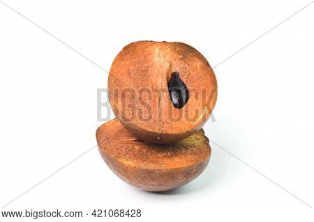 Sapodilla Fruit Isolated On A White Background