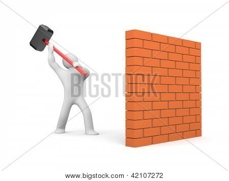 Mann schlägt Wand