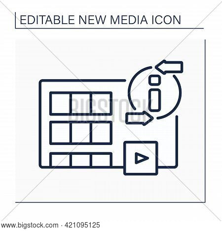 Movies Line Icon. Visual Communication. Recording Different Variations Of Films. Interesting Stories