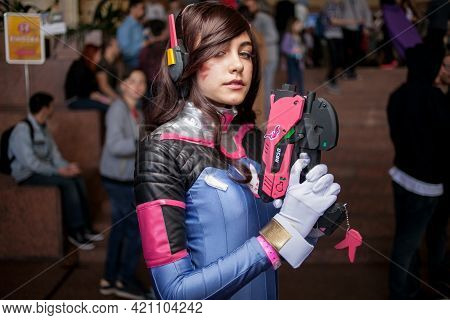 Kiev, Ukraine - May 20, 2018: Comic Con, An Annual Festival Of Geek Culture In Kiev, Ukraine. Cospla