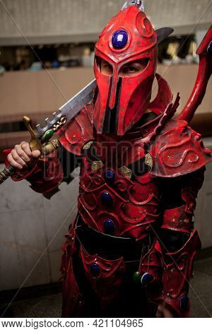 Kiev, Ukraine - May 20, 2018: Comic Con, An Annual Festival Of Geek Culture In Kiev, Ukraine. Cospla