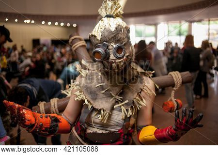 Kiev, Ukraine - May 20, 2018: Comic Con, An Annual Festival Of Geek Culture In Kiev, Ukraine. Cospla
