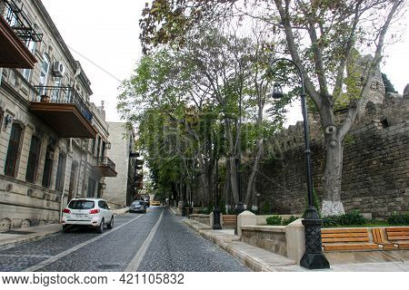 Azerbaijan, Baku - Nowember 2009: The City Streets Of Baku. Architecture.