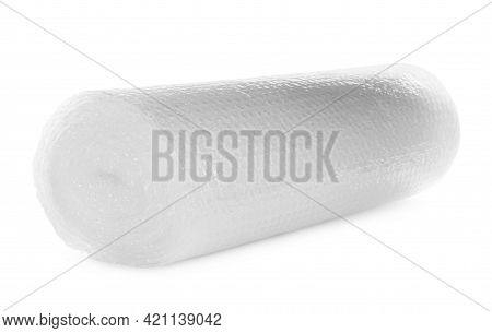 Transparent Bubble Wrap Roll Isolated On White