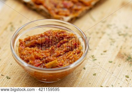 Zacusca With Mackerel Fish In A Bowl