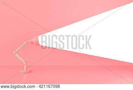 Advertising Poster With Lamp Light, 3d Render Illustration With Copy Space For Text