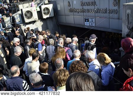 Istanbul - Turkey - April 23, 2013: Istanbul Buyuksehir Belediyesi 2010 Tunnel Underpass Of Eminonu 