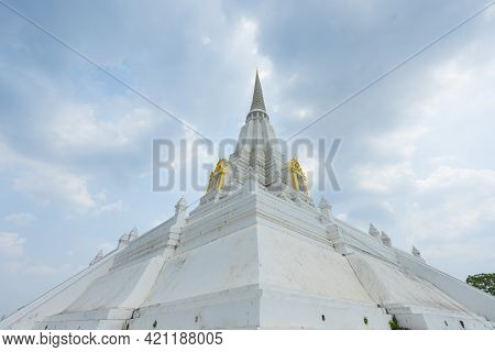 Beautiful Chedi Of Phukhao Thong In Ayutthaya, Thailand.