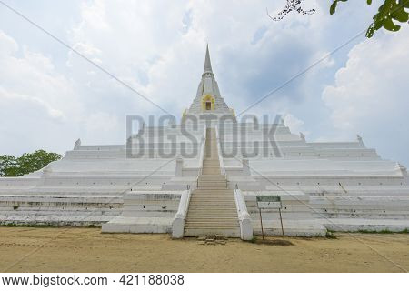 Beautiful Chedi Of Phukhao Thong In Ayutthaya, Thailand.