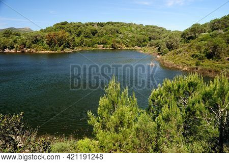 View Of Baratz Lake, The Only Natural In Sardinia
