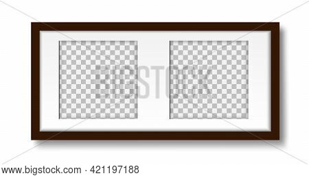 Photo Frame With Passepartout On The Wall Mockup