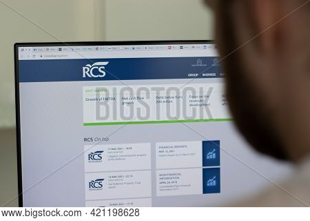 New York, Usa - 1 May 2021: Rcs Mediagroup Company Website On Screen, Illustrative Editorial