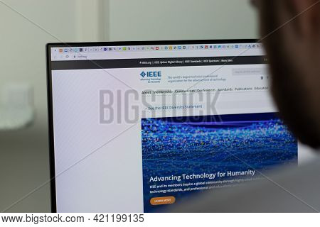 New York, Usa - 1 May 2021: Institute Of Electrical And Electronics Engineers Ieee Company Website O