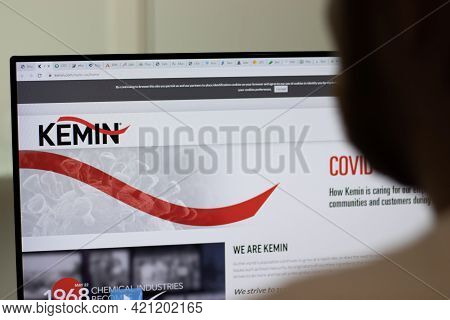 New York, Usa - 1 May 2021: Kemin Industries Company Website On Screen, Illustrative Editorial
