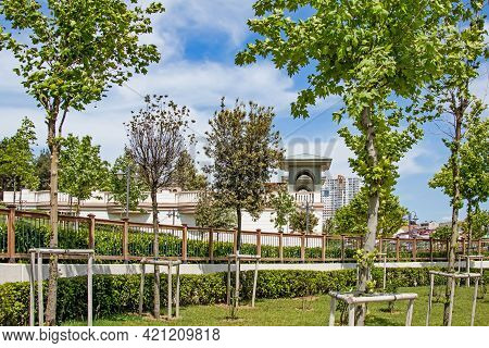 Halkali,istanbul,turkey- May 20,2021.spring View From Halkali Public Park With Its Nature,green Area