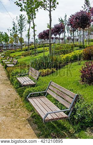 Halkali,istanbul,turkey- May 20,2021.spring View From Halkali Public Park With Its Nature,green Area
