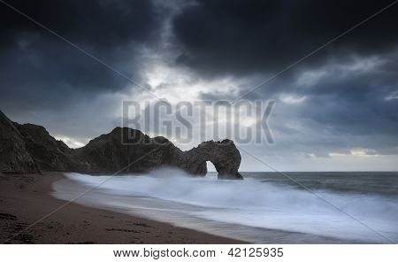 Pre-dawn Durdle Door On Jurassic Coast In England