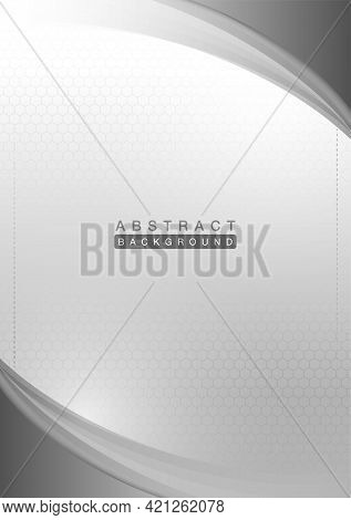 Curve And Light Silver, Gray Vector Layout Geometric With Line On Gradient, Abstract Background Vect