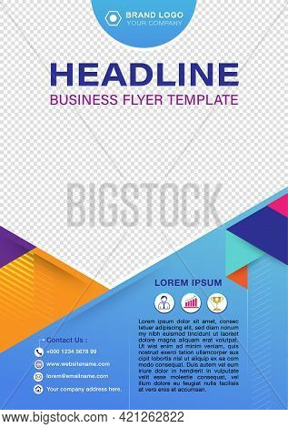 Business Corporate Flyer Poster Brochure Design Cover Layout With Line Strips On Blue Color Gradient