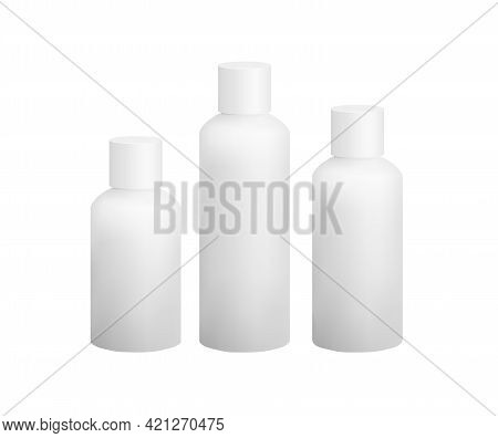 White Plastic Hdpe Bottle Mockup Vector Eps10