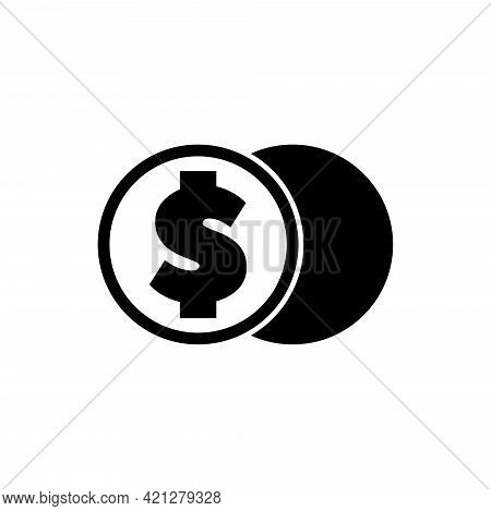 Crypto Coin Exchange, Digital Money. Flat Vector Icon Illustration. Simple Black Symbol On White Bac