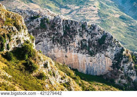 View Of Rocca Del Crasto Near Alcara Li Fusi Town In The Nebrodi Park, Sicily