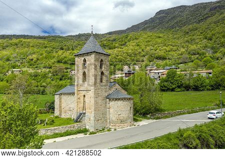 Roman Church Of Santa Maria De La Asuncion In Coll, Catalonia - Spain. This Is One Of The Nine Churc